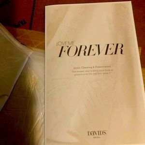 By David’s bridal this is a Forever bridal dress storage!